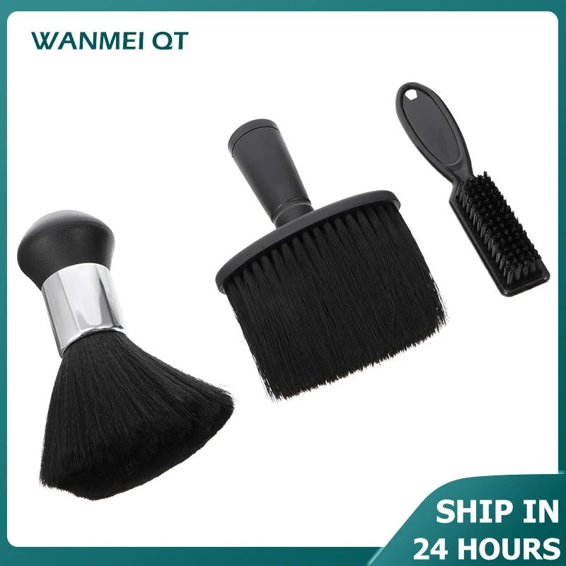 2/3-Piece Neck Dust Collector Brush Set – Hairdresser Salon Cleaning Brush for Blades & Hair Removal