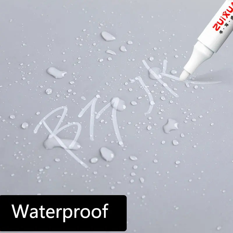 White Marker Pens Set - 2.0mm Oily Waterproof Gel Pen for DIY Graffiti, Sketching, Stationery, Writing, School Supplies