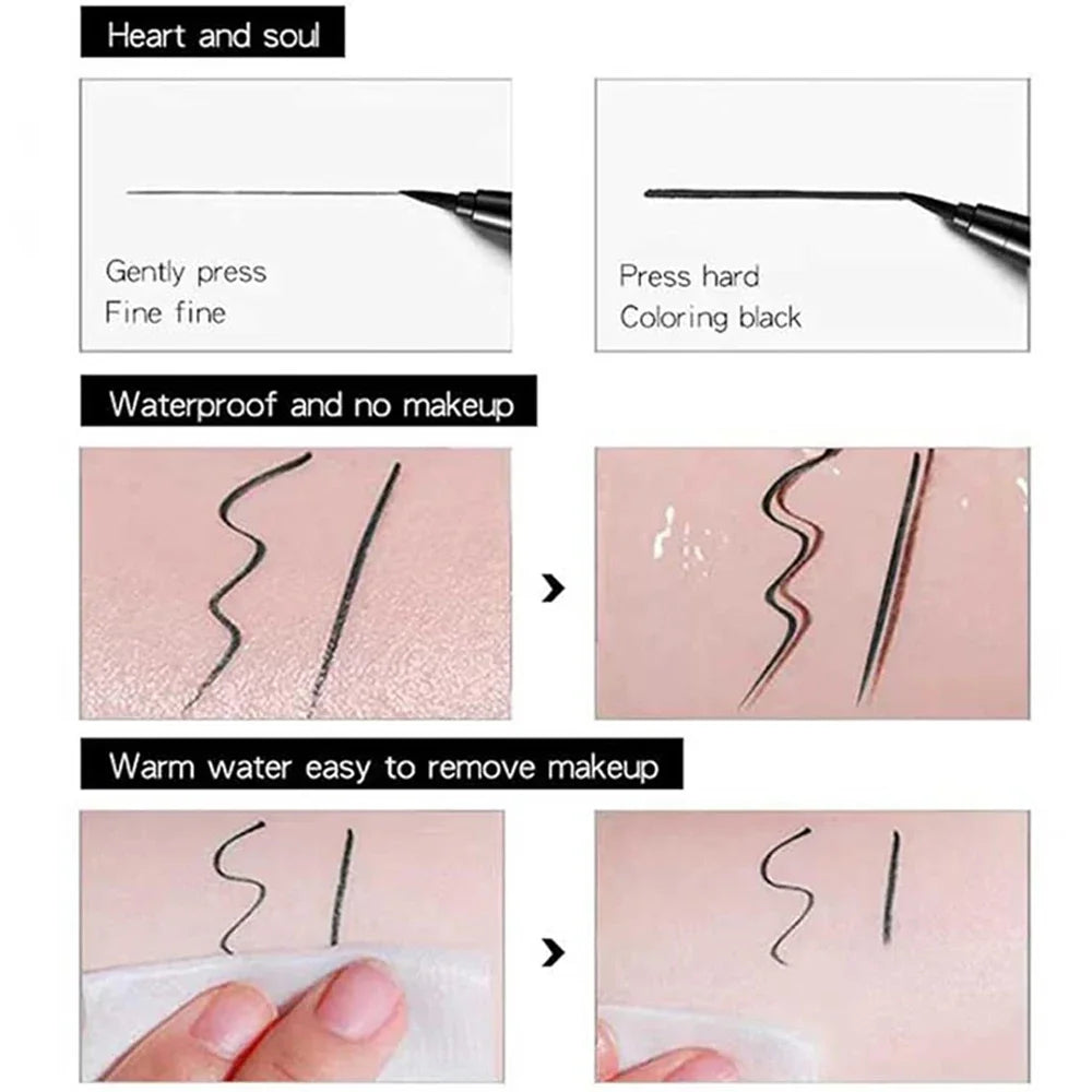 Quick-Dry Waterproof Eyeliner Pencil – Long-Lasting Matte Smooth Eye Makeup Pen