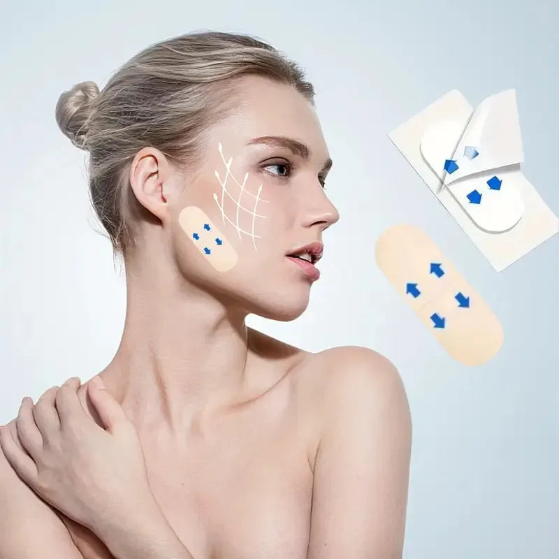 200-Piece Invisible Face Lifting Stickers – Transparent V-Shape Patches for Facial Contouring and Wrinkle Coverage