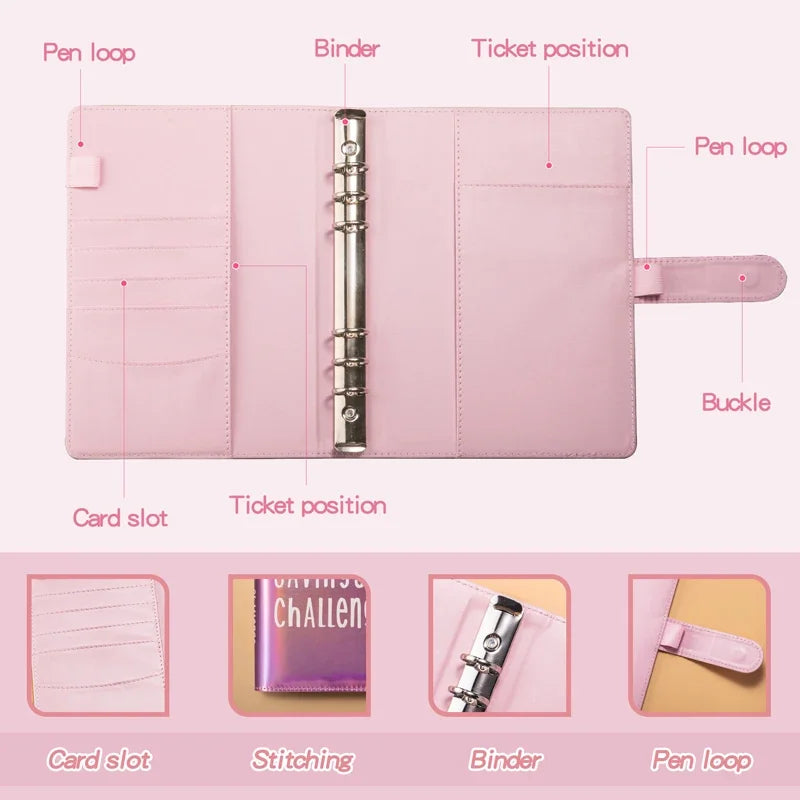 100 Envelope Challenge Binder – Savings Challenge Loose-Leaf Budget Binder with Cash Envelopes, Money Organizer System