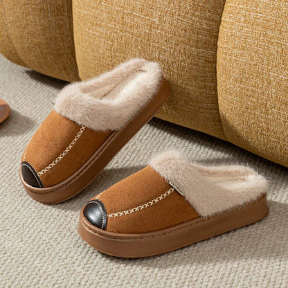 Women’s Fashion Winter Slippers — Soft, Thick-Soled, Non-Slip Indoor & Outdoor Casual Home Shoes