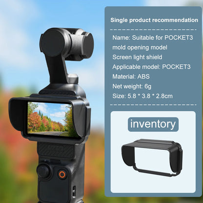DJI Osmo Pocket 3 Sun Shade — Quick Release Lightweight Camera Screen Cover