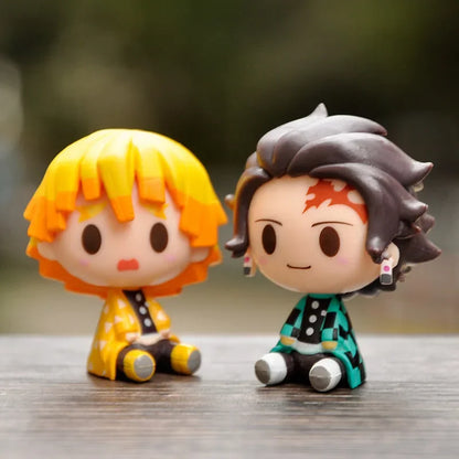 Demon Slayer Kimetsu No Yaiba Action Figures – Tanjirou, Nezuko & Zenitsu Anime Model Toys & Gifts