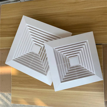 ABS Square Air Conditioner Diffuser - Ceiling Vent Outlet for Duct Exhaust and Ventilation Hood