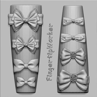 Snake Lolita Bow, Mushroom, Rose, Lotus, Bear 3D Acrylic Nail Mold - DIY Silicone Nail Decorations & Nail Art Products