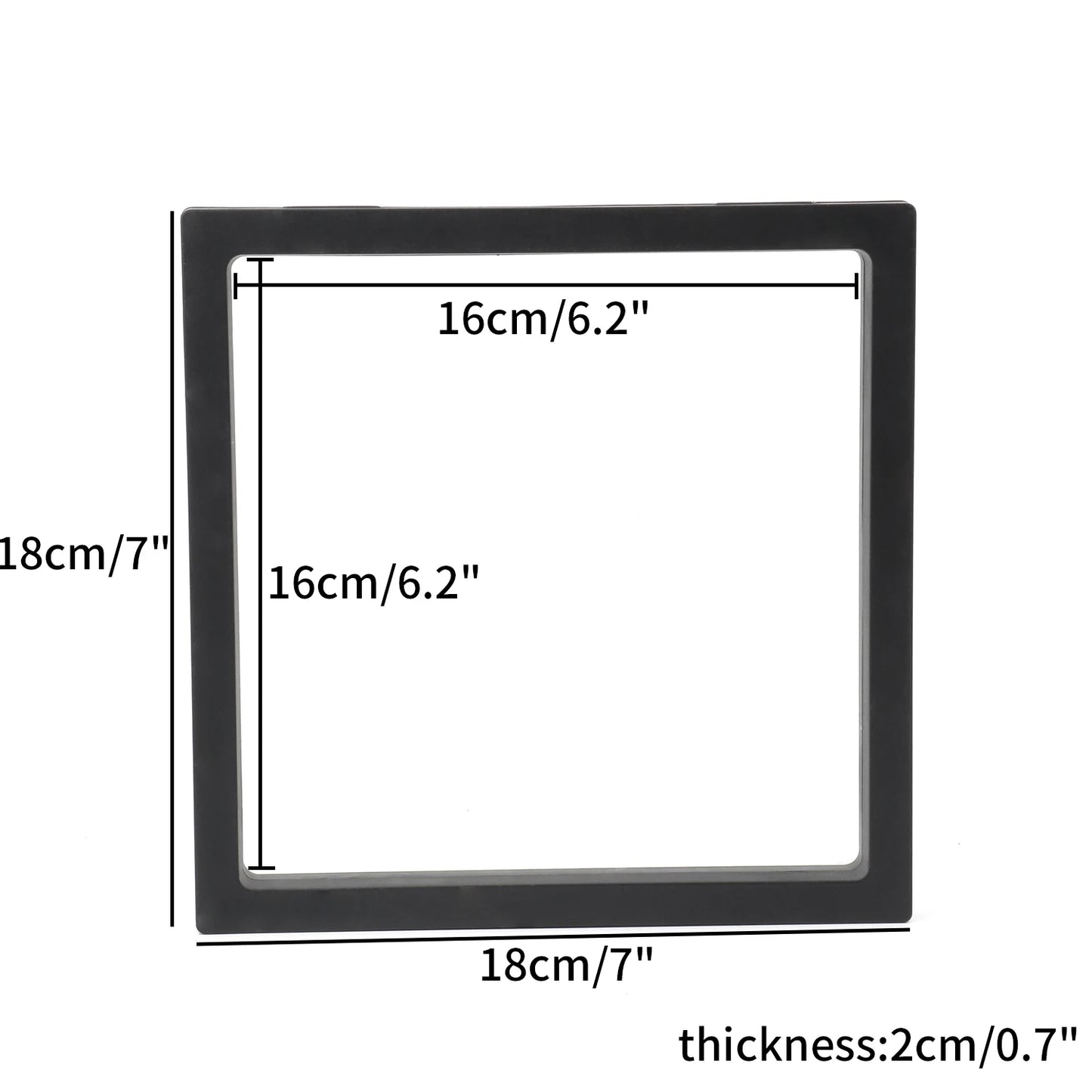 Black 3D Floating Display Case Frame – Free-Stand Suspension Membrane Jewelry Storage Box for Rings, Earrings & Necklaces