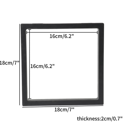 Black 3D Floating Display Case Frame – Free-Stand Suspension Membrane Jewelry Storage Box for Rings, Earrings & Necklaces