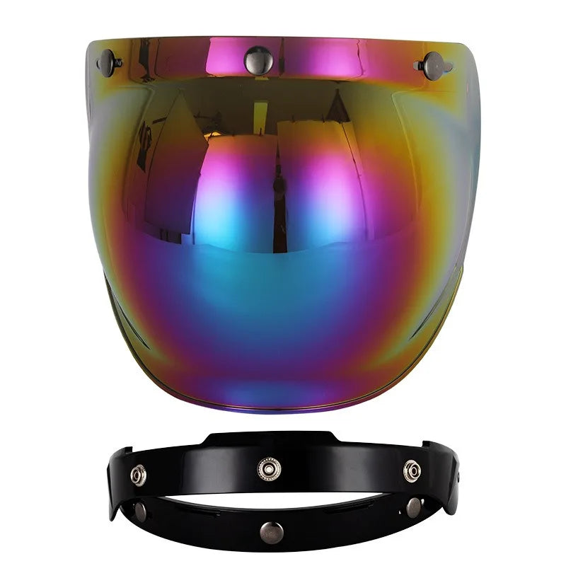 Motorcycle Helmet Bubble Visor – Anti-Fog UV Protection HD Lens for Retro Open Face Helmets