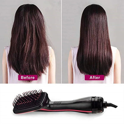 One-Step Negative Ion Hair Dryer Brush - Hot Air Comb for Curling, Straightening & Wet-Dry Styling