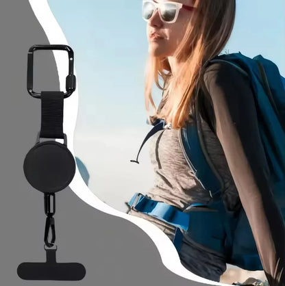 Retractable Anti-Theft Phone Lanyard Strap – Anti-Drop Safety Holder with Carabiner for Hiking, Cycling & Climbing Protection