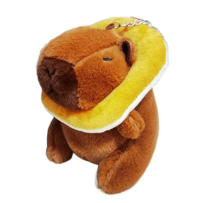 Plush Cocoa Cat Snapper Keychain – Cute Soft Doll Pendant, Exquisite Schoolbag Charm Accessory