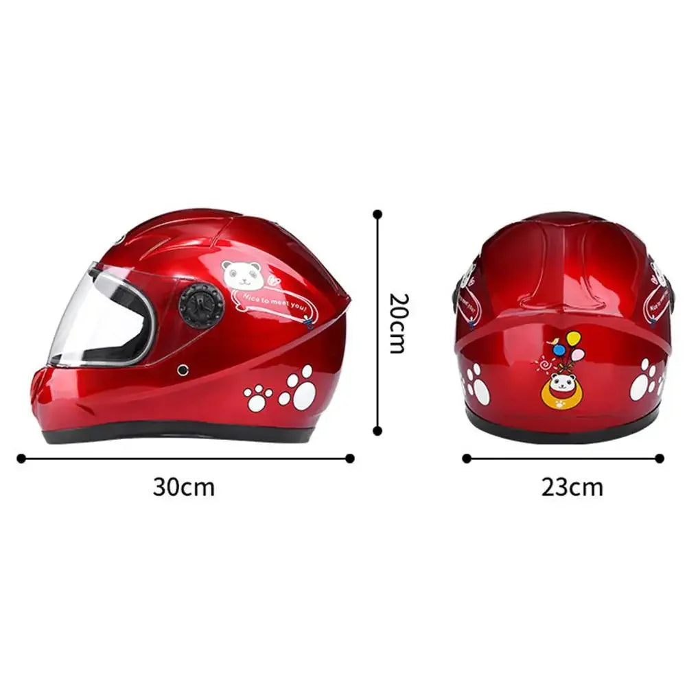 New Cute Children’s Full Face Helmet – Safety Bike & Motorcycle Helmet for Kids, Adjustable for Outdoor Sports, Four Seasons Protection