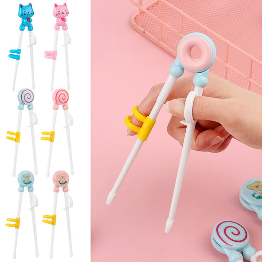 Cartoon Kids Training Chopsticks - Cute Plastic Learning Chopsticks for Correct Eating Practice