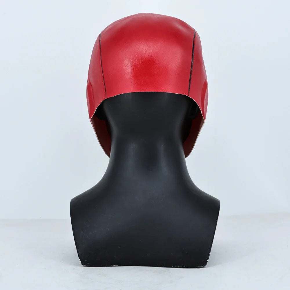 Red Hood Superhero Cosplay Mask — Latex Helmet for Adults, Halloween, Carnival & Masquerade Costume Prop