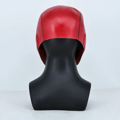 Red Hood Superhero Cosplay Mask — Latex Helmet for Adults, Halloween, Carnival & Masquerade Costume Prop