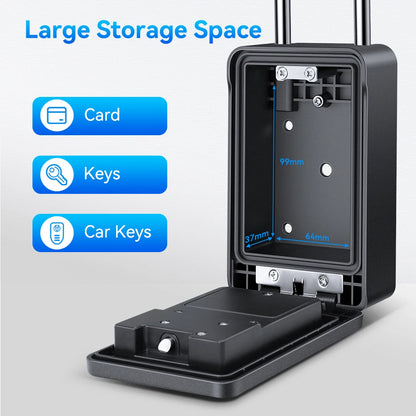 Camluxy Smart Key Box with Fingerprint & Digital Code Lock - Secure Storage with IC Card & Combination Unlock