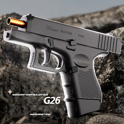 Mini G26 Pocket Toy Gun with Continuous Shell Ejection – Soft Bullet Blaster Airsoft Model Pistol with Blowback Action, Educational Shooting Toy