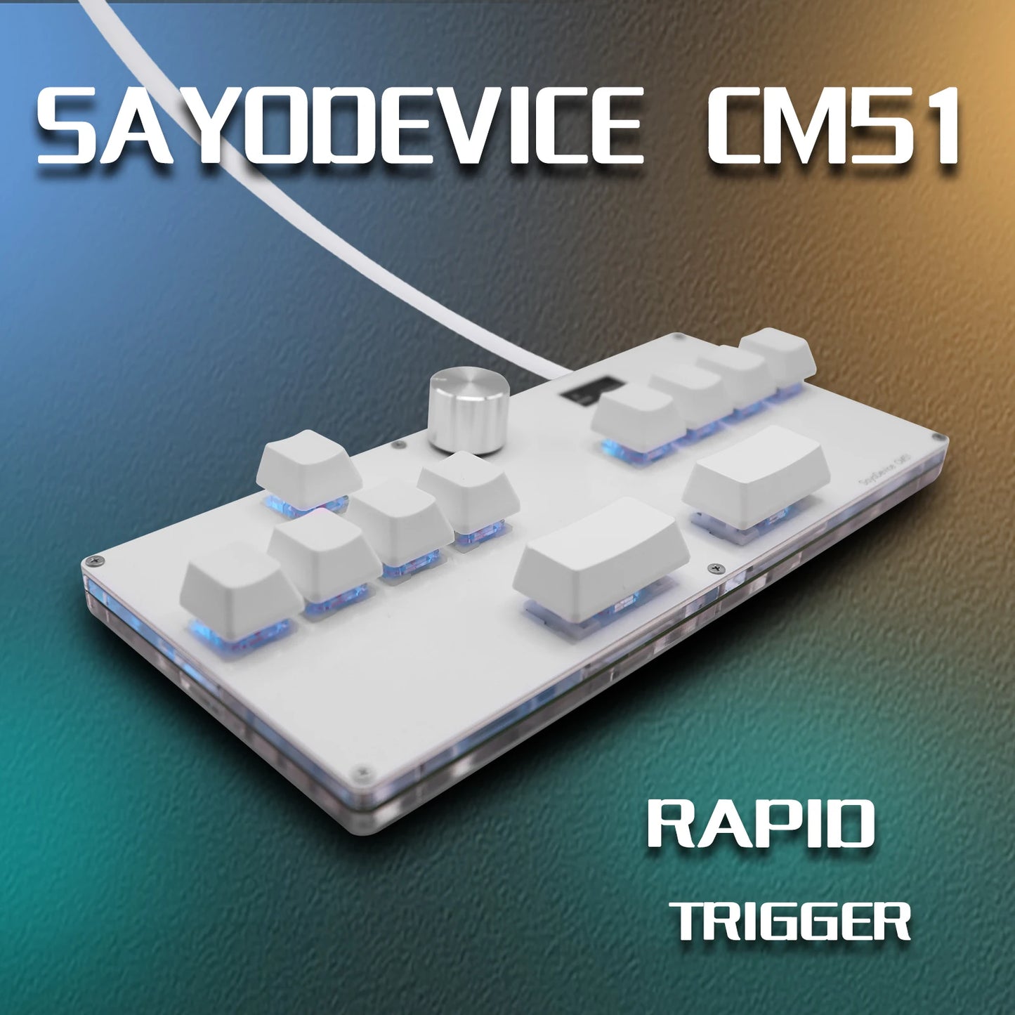 CM51 SayoDevice OSU DJ MAX Keyboard - Magnetic Outemu/Gateron Switches with Knob, Screen, & Shortcut Features
