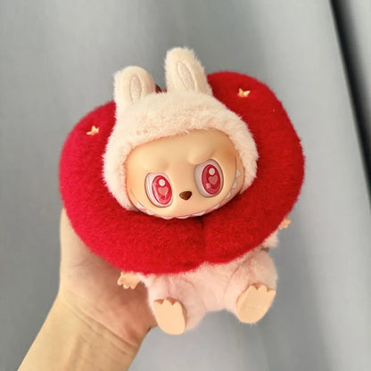Mini Winter Plush Outfit for Labubu V1–V3 Dolls – Santa, Snowman & Elk Sweater Hat Set, New Year Gift