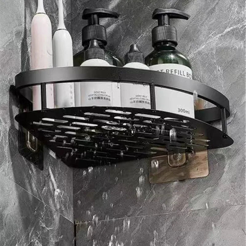 No-Drill Wall Corner Shelf - Aluminum Alloy Bathroom Shelf for Shampoo, Makeup, and Shower Storage Organizer