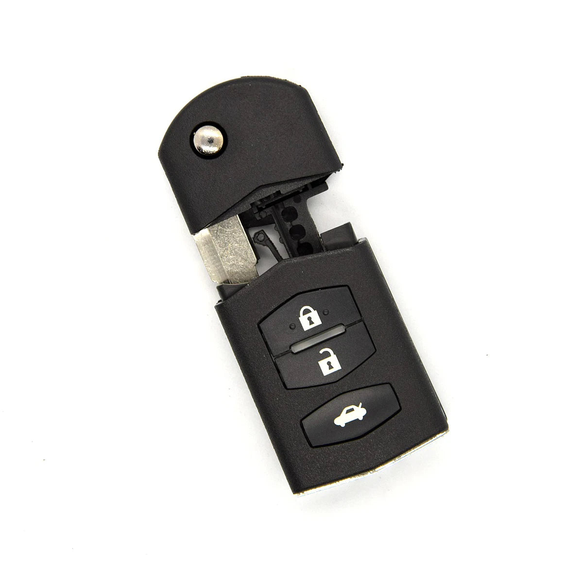 BEST KEY Flip Folding Remote Car Key Case – 2/3 Buttons for MAZDA 3, 5, 6, M6, RX8, MX5 with Uncut Blade
