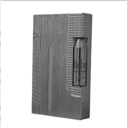 JT.Dunant Luxury Brass Gas Lighter - Refillable Butane Cigarette & Cigar Accessory with Vertical Pattern Design