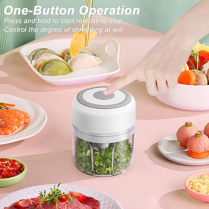 Mini Electric Kitchen Food Chopper: USB Portable Garlic Masher, Meat Grinder, Vegetable Chopper - Essential Kitchen Gadget