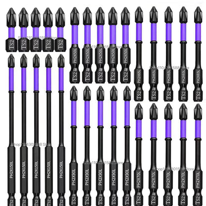 5–60PCS PH2 Magnetic Impact Driver Bit Set – Alloy Steel Cross Screwdriver Bits for Drill & Screw Driving Non-Slip Tool Kit
