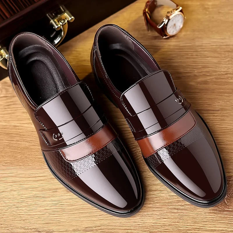 Men’s Leather Oxford Shoes - Retro Carved Brogue Lace-Up Wedding and Formal Business Dress Shoes