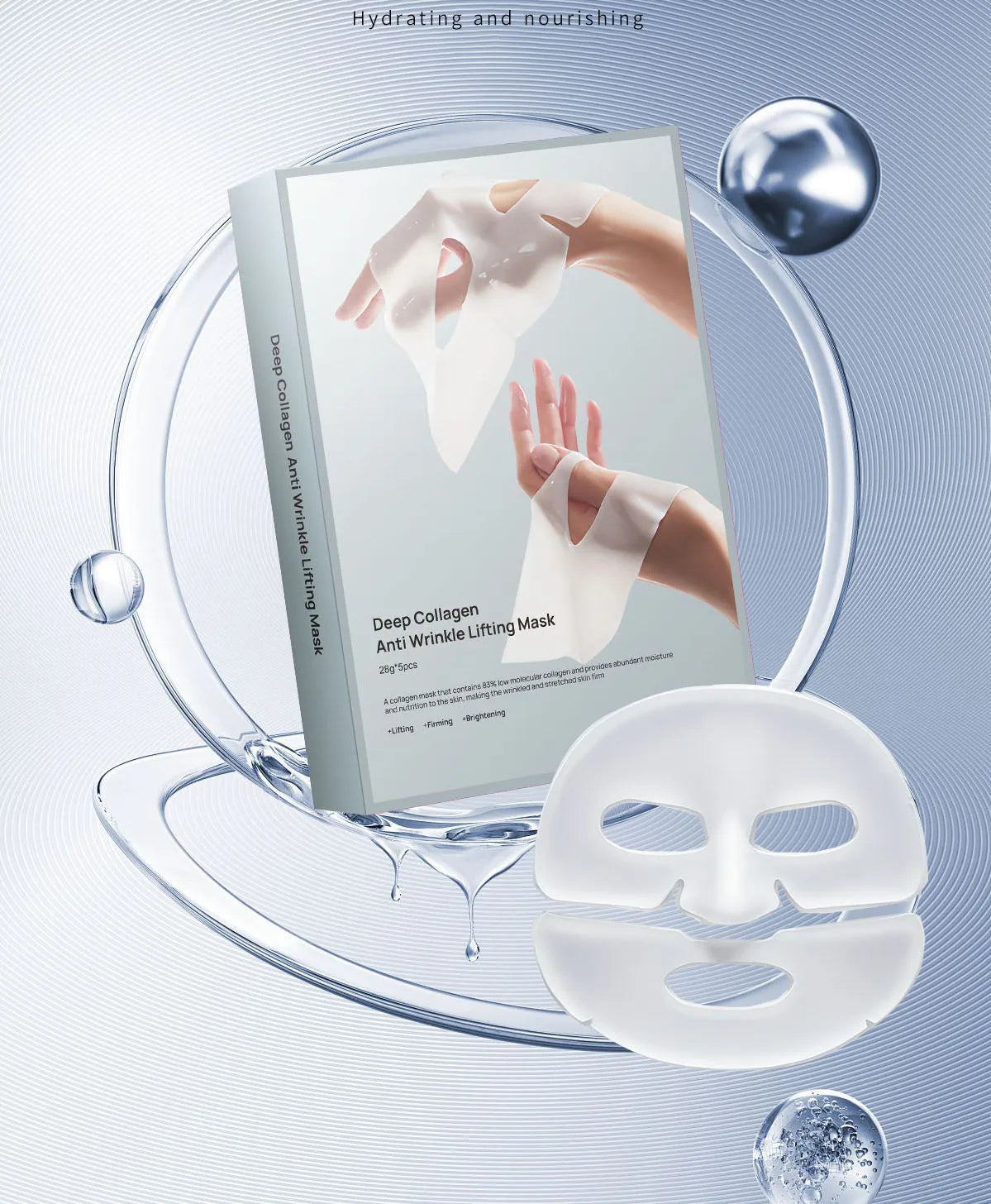 5-Pack Deep Collagen Anti-Wrinkle Face Mask – Overnight Lifting, Firming & Moisturizing