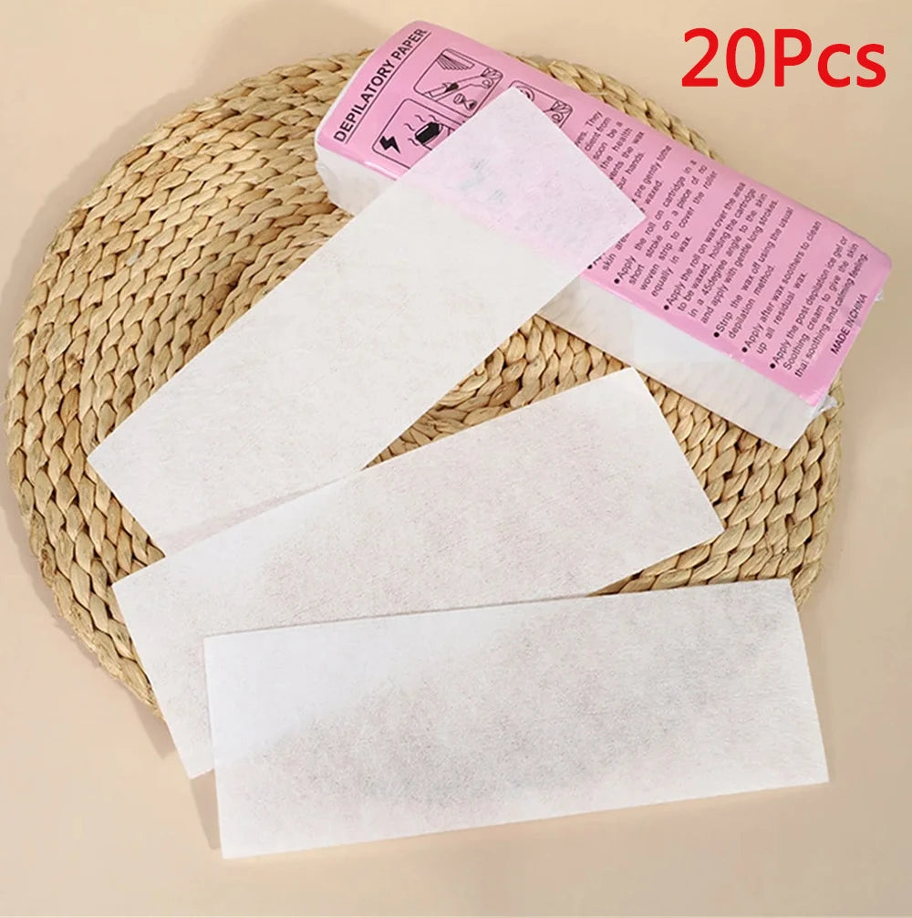 20/50/100PCS Professional Hair Removal Waxing Strips – Nonwoven Fabric Depilatory Papers for Leg Hair Removal
