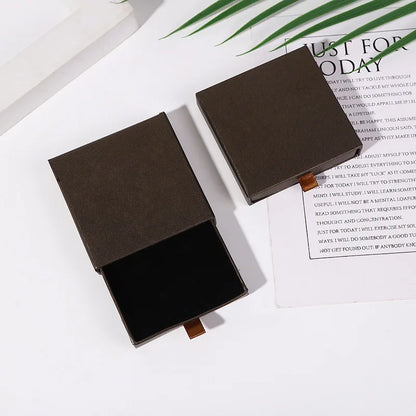 Thick Kraft Paper Jewelry Box — Necklace & Bracelet Display Case Gift Packaging