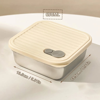 WORTHBUY 304 Stainless Steel Lunch Box with Lid — Portable Leak-Proof Stackable Bento Box for Fruit, Salad, and Food Storage, Ideal for Students