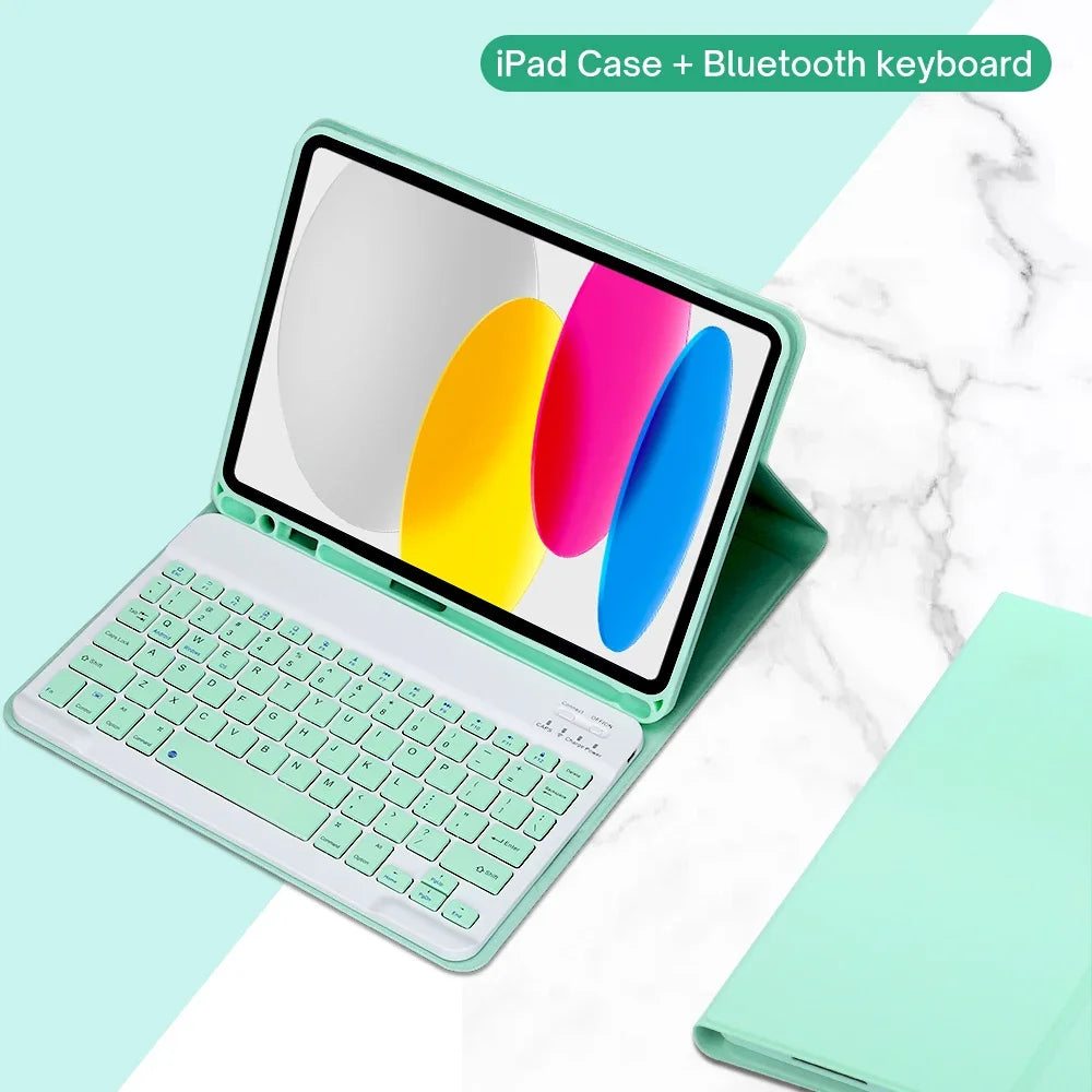iPad 10th Generation 2022 Case – 10.9 Inch with Detachable Wireless Bluetooth Keyboard & Tablet Cover