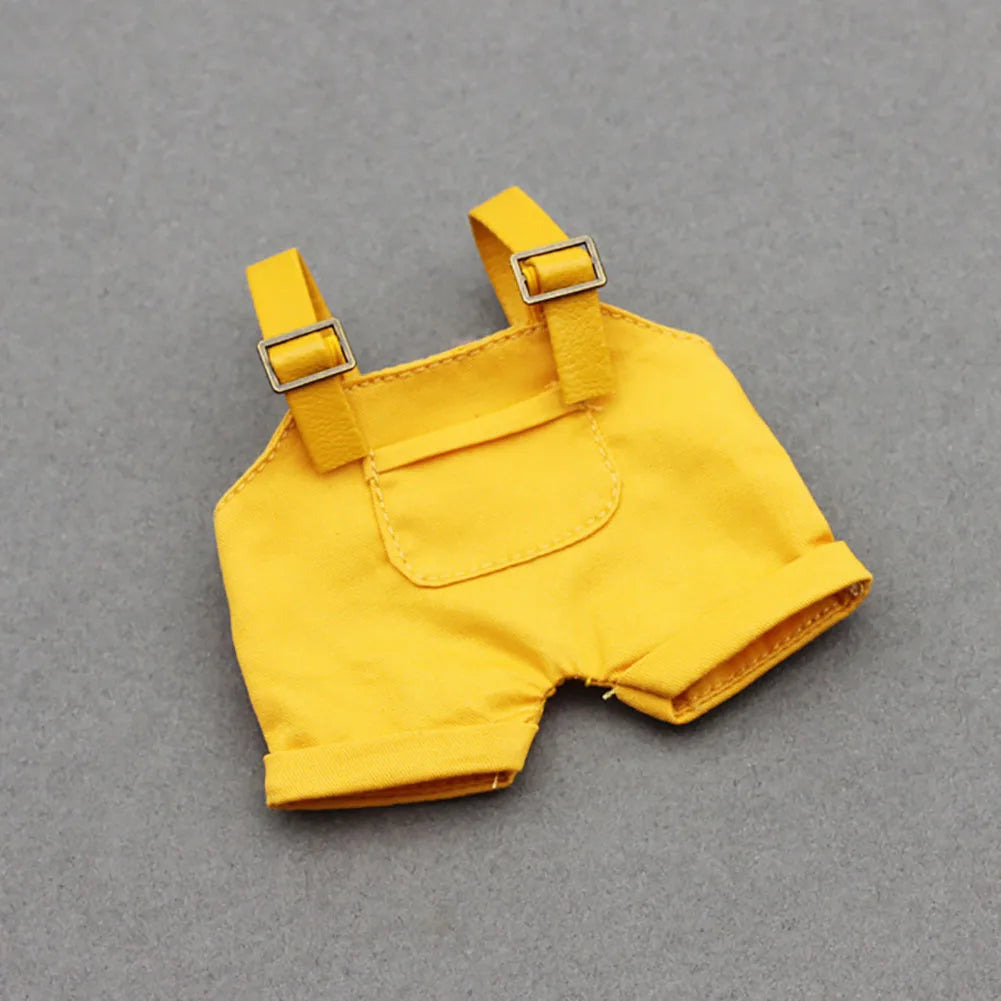 17cm Labubu Doll Clothes Set - Macaron Overalls with Color-Matched Accessories for Dolls