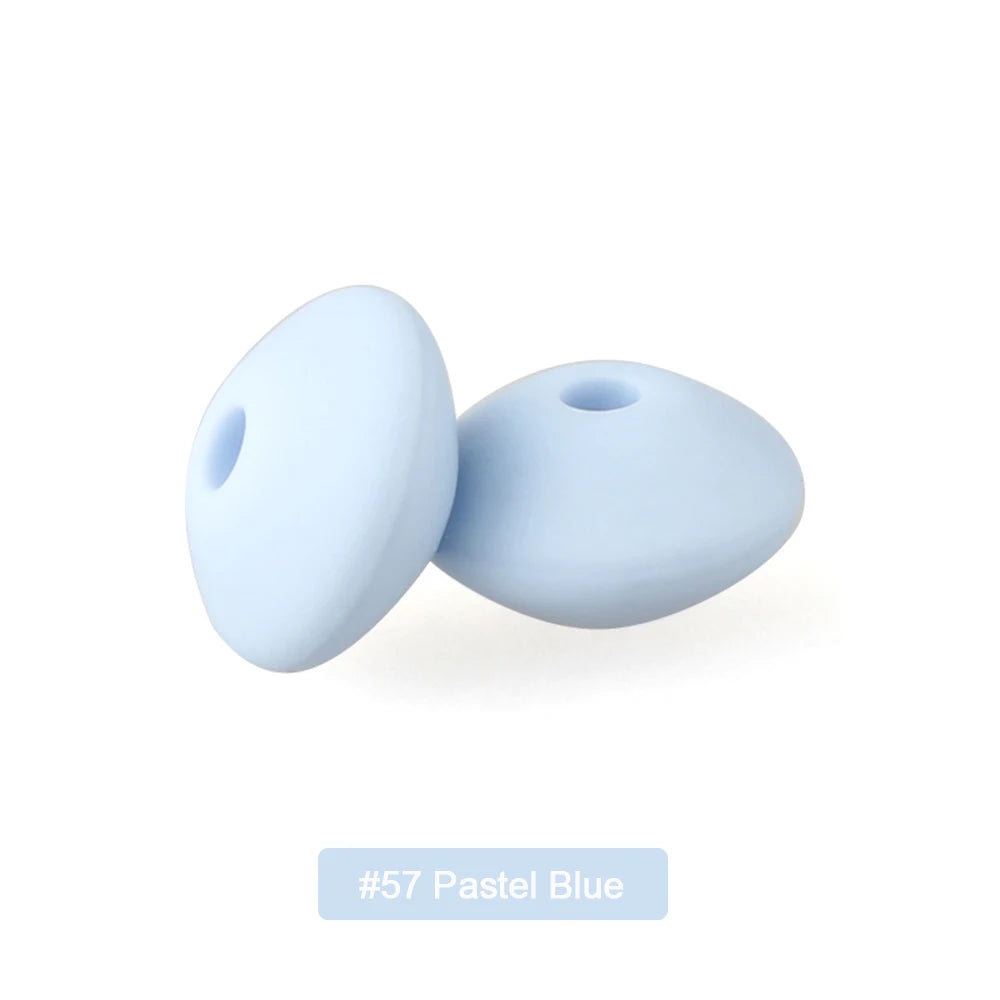 100/50/20Pcs Silicone Lentil Beads - 12mm BPA Free Loose Spacer Beads for DIY Jewelry Making Bracelets Necklaces Keychains