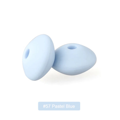 100/50/20Pcs Silicone Lentil Beads - 12mm BPA Free Loose Spacer Beads for DIY Jewelry Making Bracelets Necklaces Keychains
