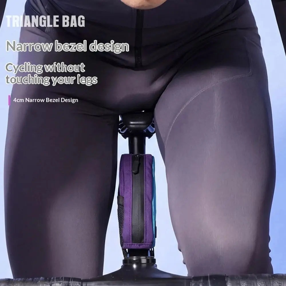 Waterproof Bicycle Triangle Bag - 0.4L Reflective Frame Bag for Easy Cycling Storage