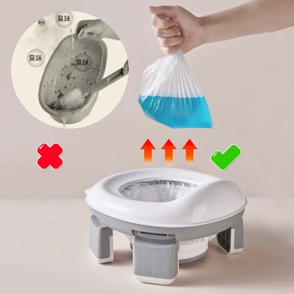 3-in-1 Foldable Travel Potty Seat - Portable Silicone Baby Toilet Trainer with Disposable Bags for Kids