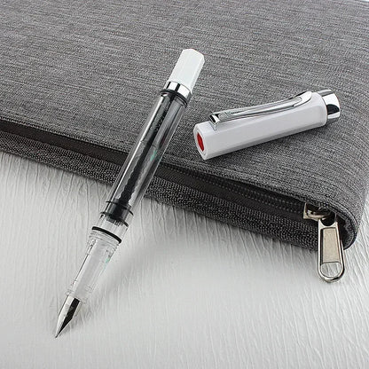 3059 Piston Fountain Pen – High-Quality Transparent Resin with EF/F Nib (0.38/0.5mm) for Business & Gift