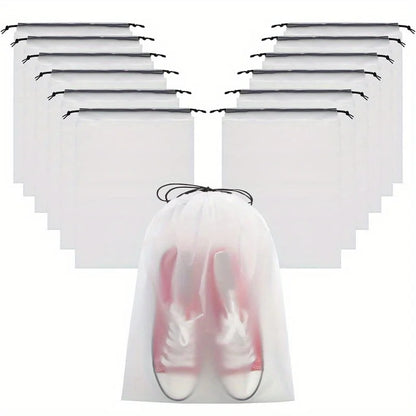 5/10/20PCS Portable Drawstring Shoe Storage Bags — Waterproof Transparent Eco Travel & Makeup Organizer Bags