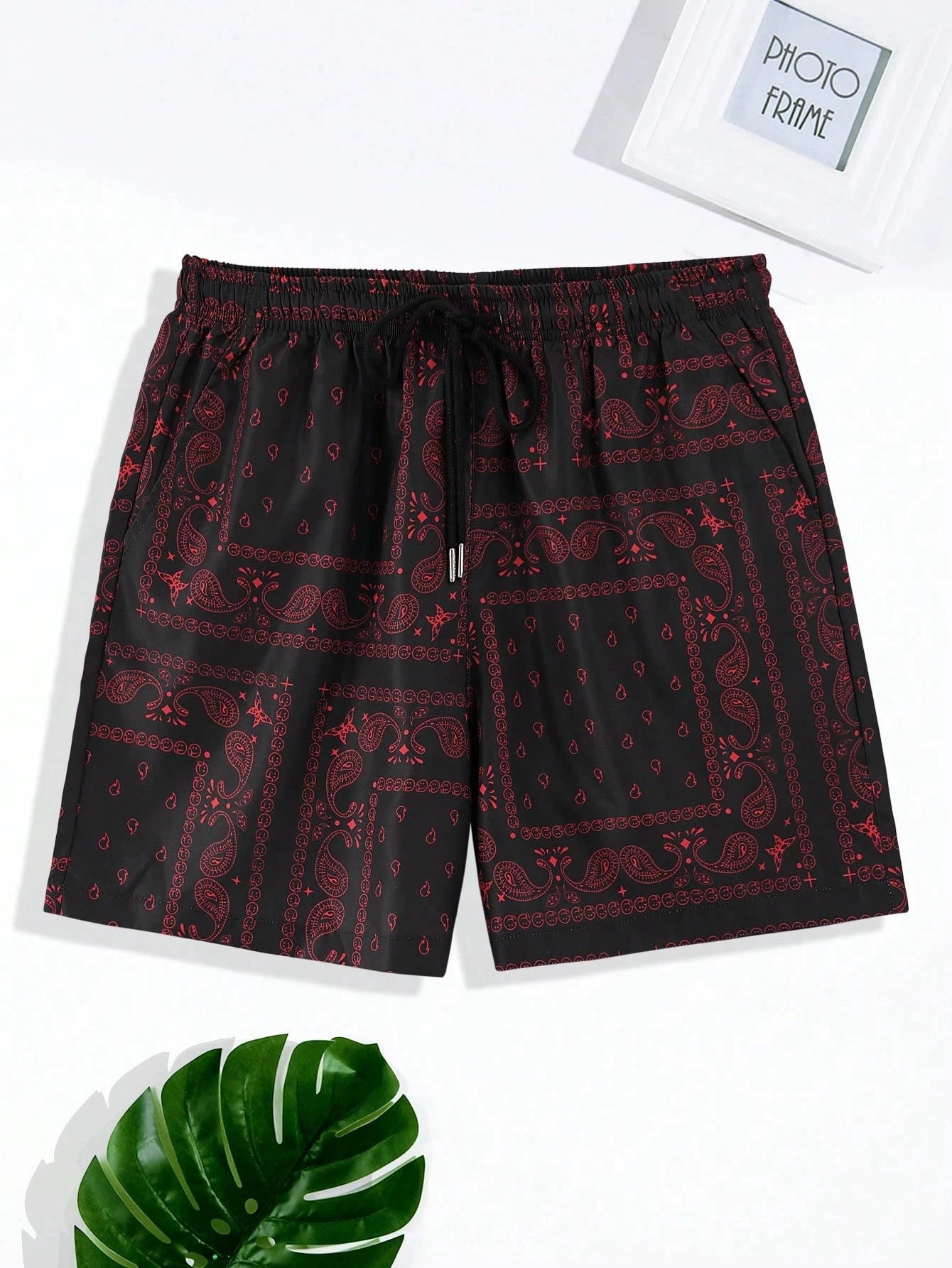 Trendy Bandana Graphic Beach Shorts - Men’s Summer 3D Printed Swim Trunks