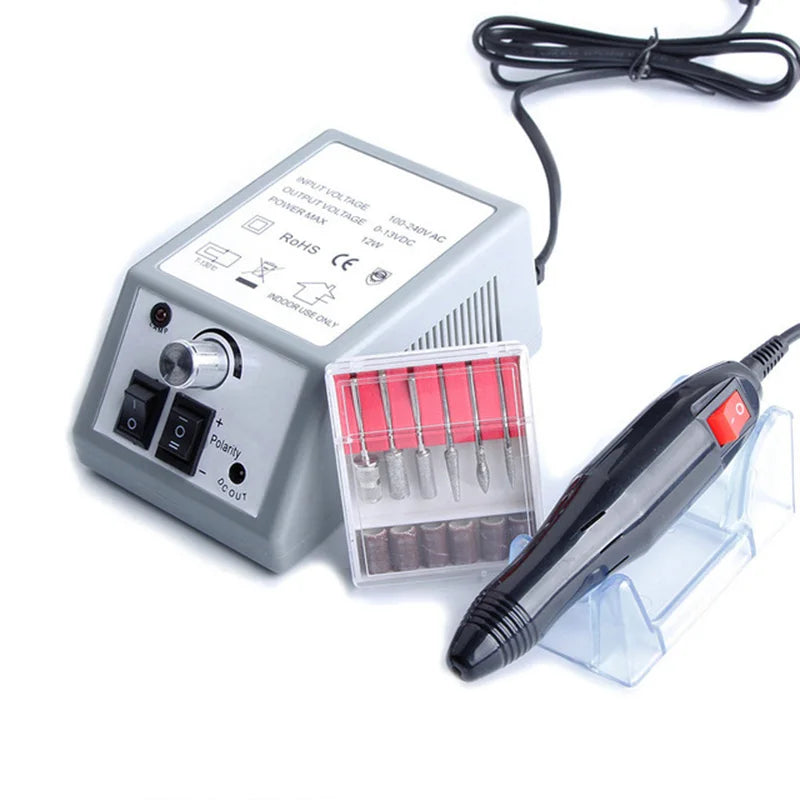 20000RPM Professional Nail Drill Machine Set - Low Noise Nail File Kit with Drill Bits & Gel Polish Remover Tools