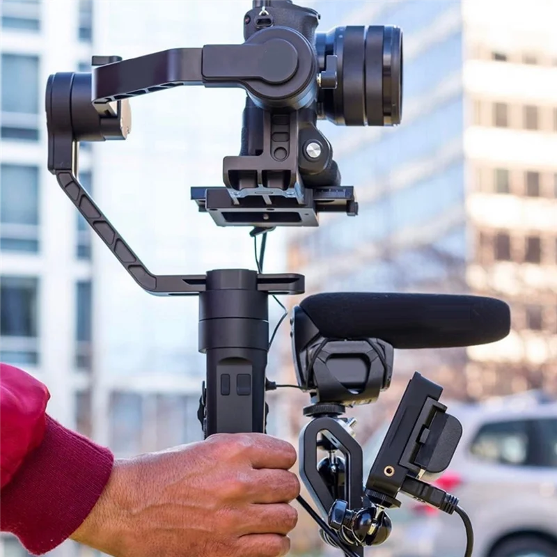 GW-Handle L-Type Camera Mount - Monitor and Microphone Bracket for DJI Ronin S RS 2 RS 3 RS 4 SC and ZHIYUN Gimbals