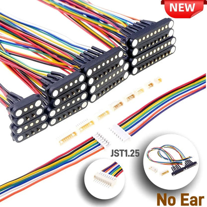 Magnetic Pogo Pin Connector - 2A Spring-Loaded 2.54mm Pitch Male Female PCB BTB Connector, 2–9 Pole Through-Hole Contacts, 1/3/5 Pairs