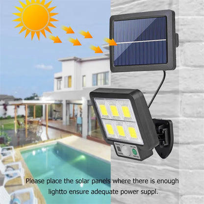 LED Solar Split Wall Lamp - 3 Mode Waterproof Motion Sensor Garden Street Lighting for Security - Solar Powered Garden Wall Light