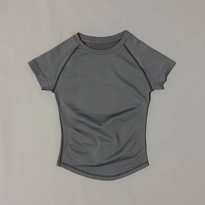 HISTELLO Women’s Sports T-Shirt - Short Sleeve Gym Yoga Workout Top for Running & Fitness Activewear
