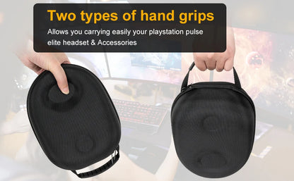 Hard Carrying Case for PS5 – Semi-Waterproof Travel Storage Box for PULSE Elite Wireless Headset & Accessories
