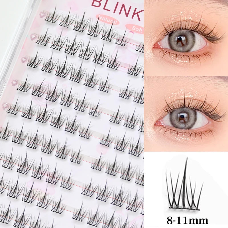 Large Capacity Girls’ Glue-Free False Eyelashes – Natural Wispy Reusable Bottom & Top Lashes, Easy Apply